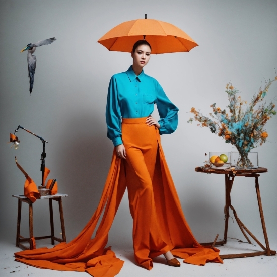 Product, Azure, Orange, Umbrella, Neck, Sleeve