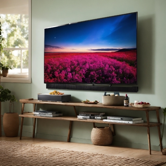 Property, Furniture, Flower, Plant, Television, Table