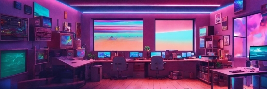 Purple, Interior Design, Computer, Entertainment, Violet, Magenta