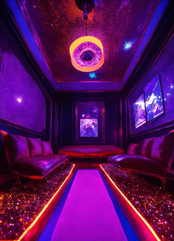 Purple, Light, Entertainment, Lighting, Interior Design, Violet