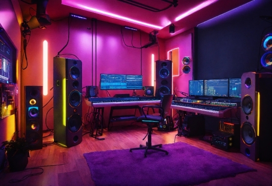 Purple, Musical Instrument, Building, Entertainment, Interior Design, Audio Equipment