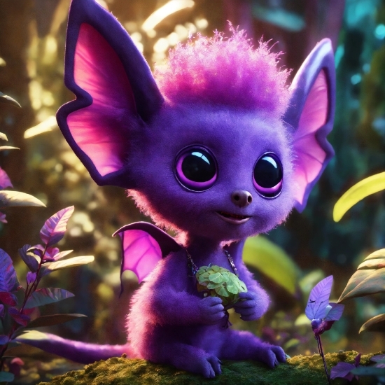 Purple, Plant, Toy, Mythical Creature, Organism, Violet