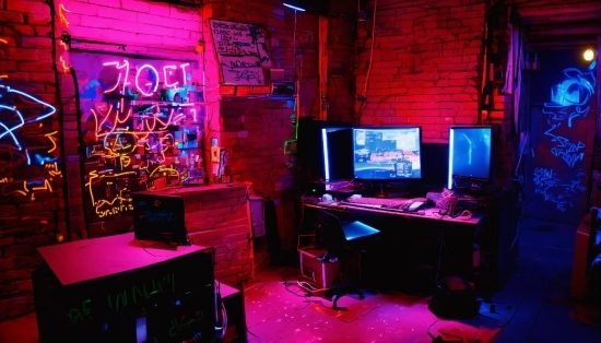 Purple, Table, Building, Entertainment, Computer, Personal Computer