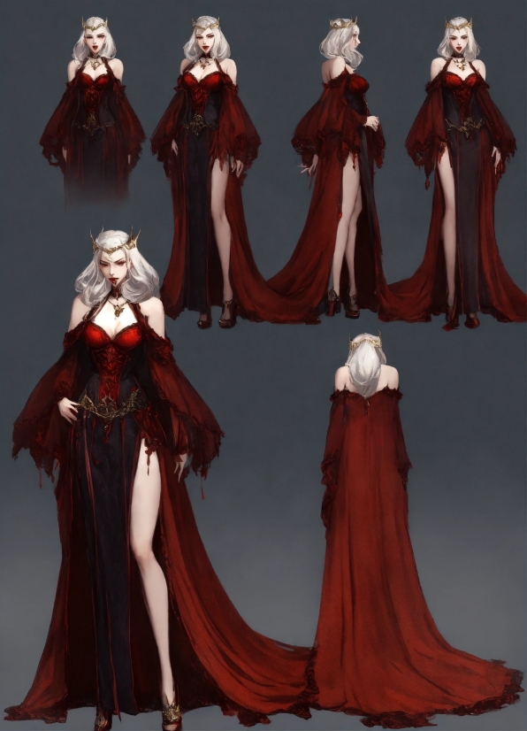 Red, One-piece Garment, Sleeve, Fashion Design, Art, Costume Design