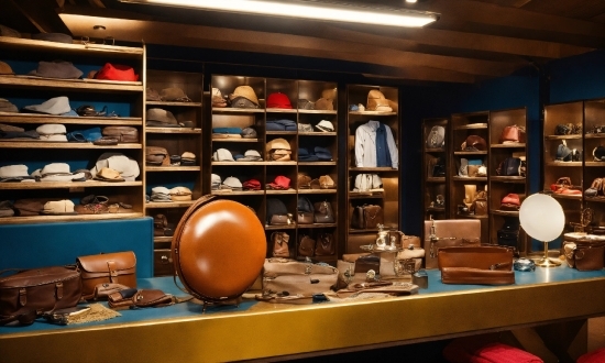 Shelf, Shelving, Eyewear, Interior Design, Hat, Wood