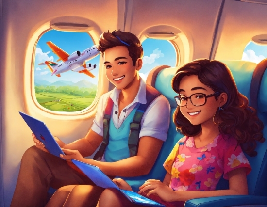 Smile, Glasses, Aircraft, Happy, Gesture, Travel