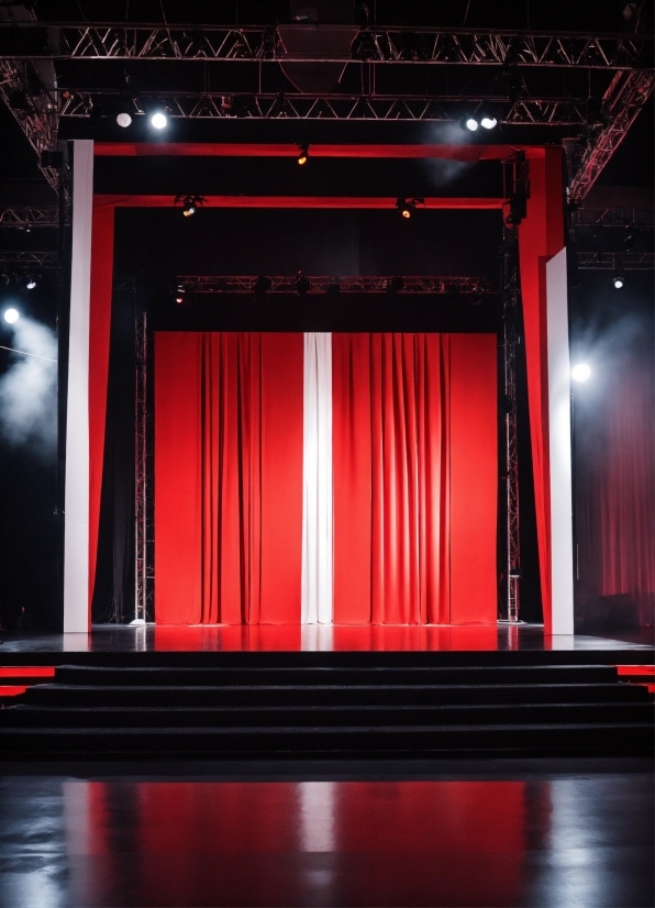Stage Is Empty, Entertainment, Theater Curtain, Magenta, Flooring, Tints And Shades
