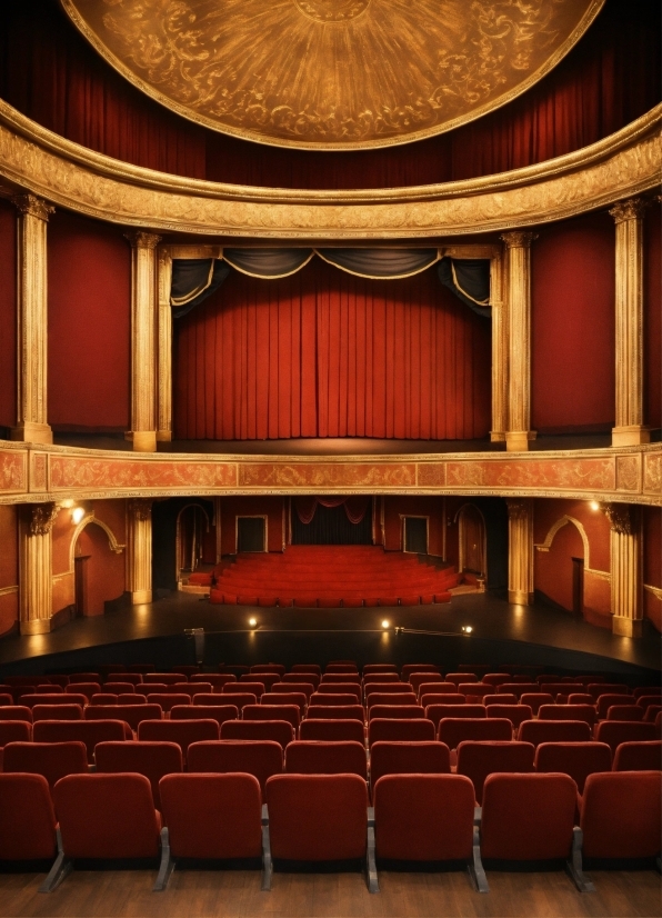 Stage Is Empty, Light, Entertainment, Textile, Interior Design, Hall