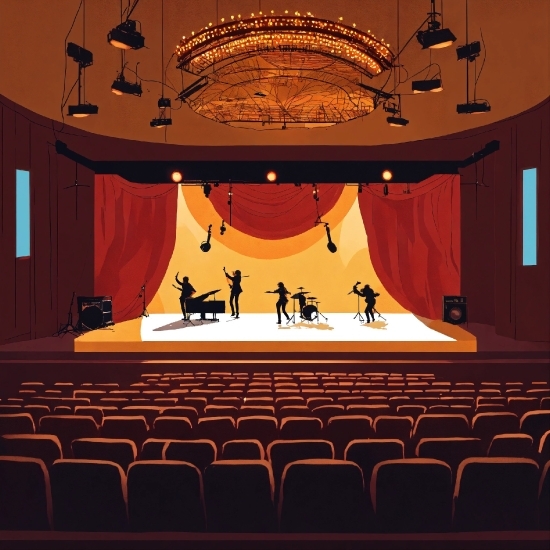 Textile, Interior Design, Entertainment, Stage Is Empty, Performing Arts, Tints And Shades