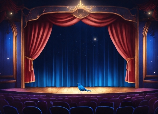 Theater Curtain, Stage Is Empty, Light, Curtain, Textile, Entertainment