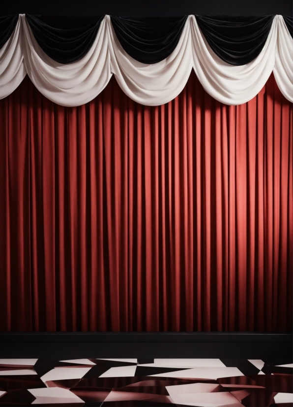 Theater Curtain, Stage Is Empty, Light, Entertainment, Textile, Interior Design
