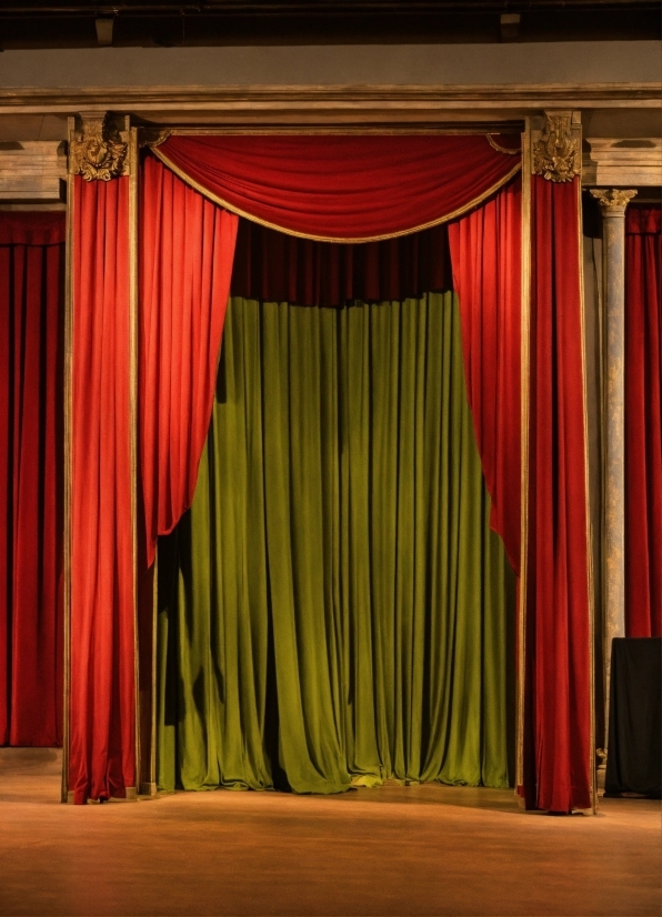Theater Curtain, Textile, Interior Design, Entertainment, Stage Is Empty, Tints And Shades