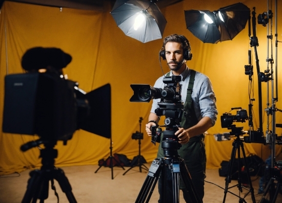 Tripod, Film Studio, Videographer, Camera Accessory, Cameras & Optics, Yellow