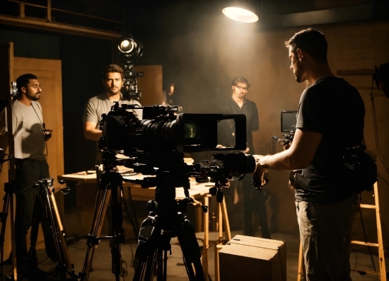 Trousers, Videographer, Tripod, Film Studio, Television Crew, Film Industry