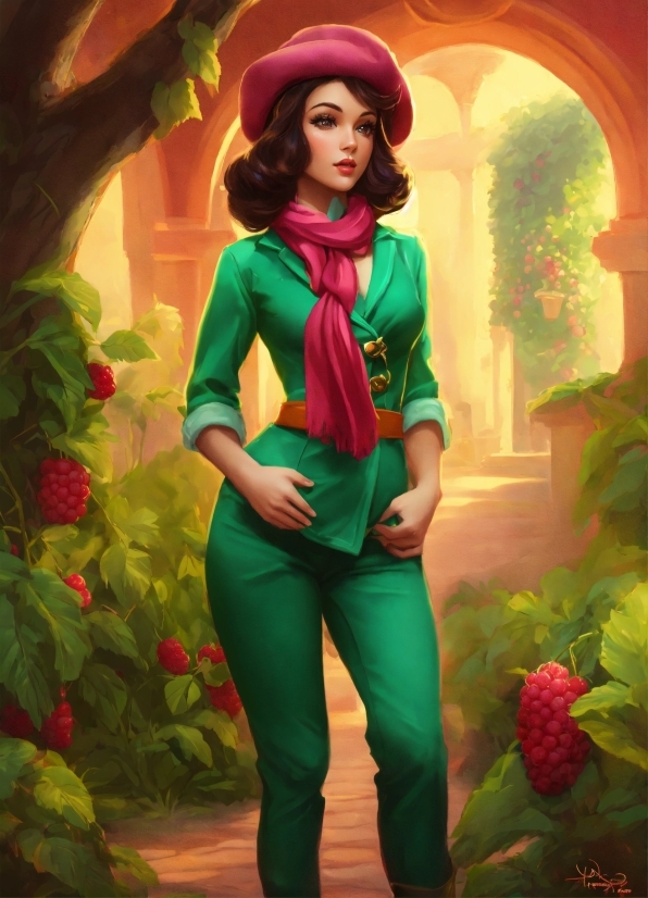 Underwater Illustration, Plant, Green, Pink, Red, Fashion Design