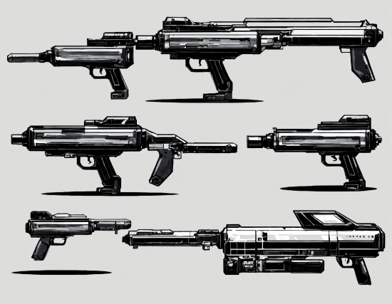 White, Trigger, Air Gun, Line, Gun Barrel, Machine Gun