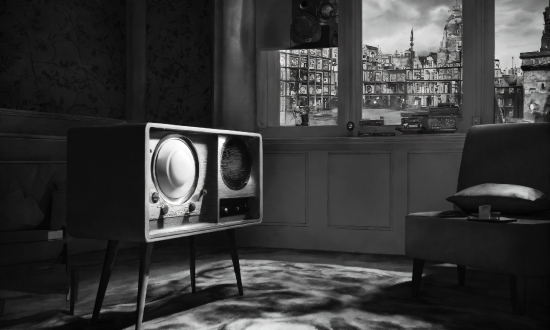 Window, Black, Black-and-white, Style, Television Set, Cloud