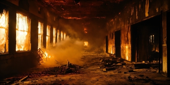 Wood, Lighting, Flame, Fire, Pollution, Building
