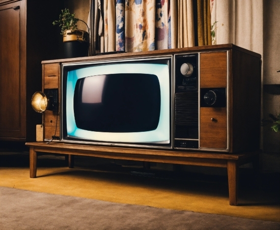 Wood, Table, Television Set, Plant, Analog Television, Television