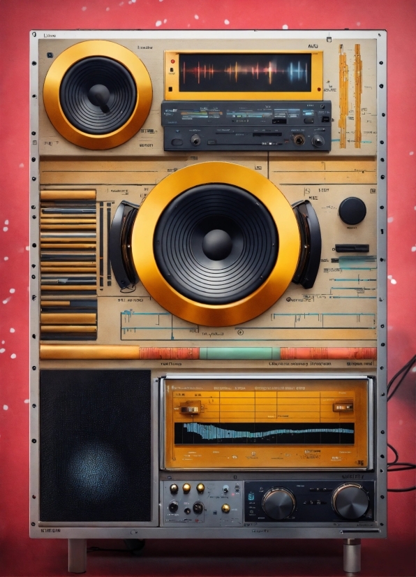 Yellow, Musical Instrument Accessory, Audio Equipment, Cassette Deck, Loudspeaker, Electronic Device