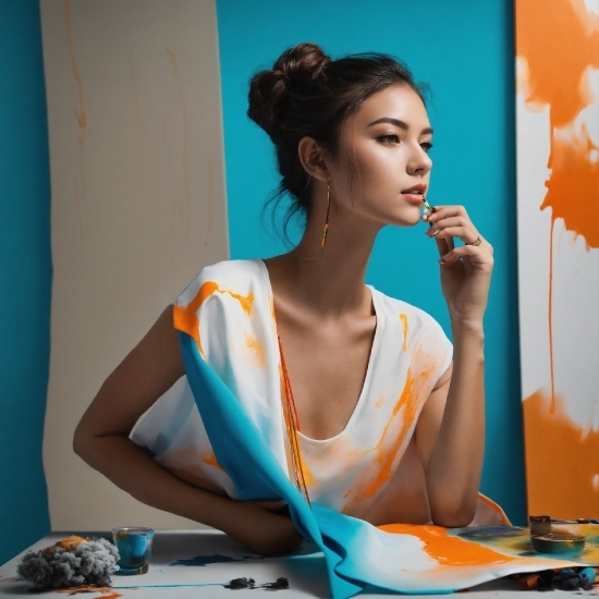 Youtube Art Template, Hair, Arm, Blue, Tableware, Eyelash