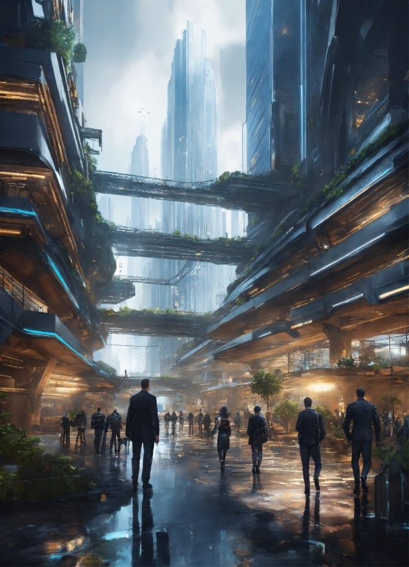 Ai Art From Prompt, Building, Sky, Skyscraper, Daytime, Cloud