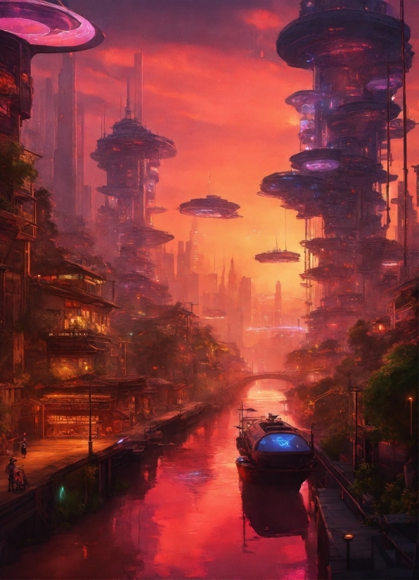 Ai Art Generator Text, Cloud, Atmosphere, Building, Boat, Skyscraper