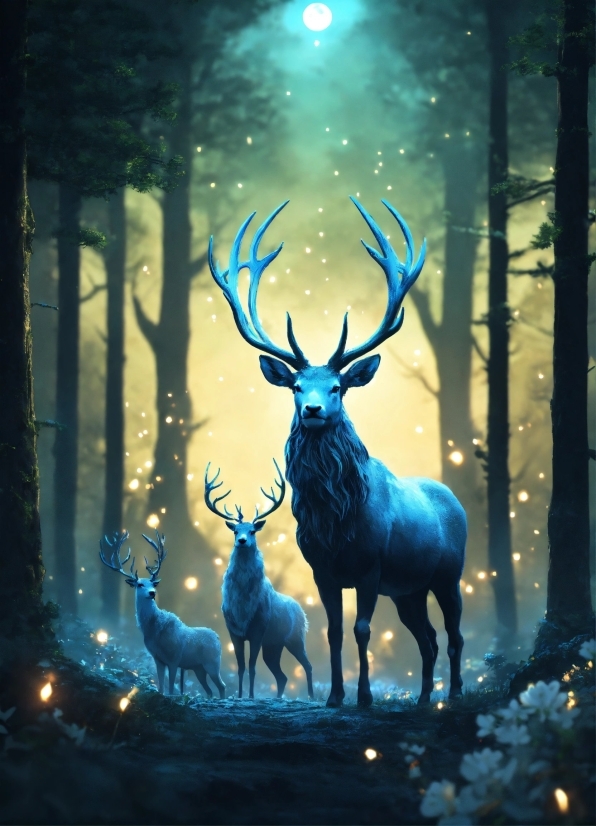 Ai Dream Generator, Vertebrate, Elk, Light, Nature, Barren Ground Caribou