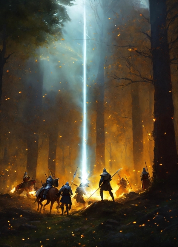 Ai For Business Automation, Light, People In Nature, World, Tree, Fire