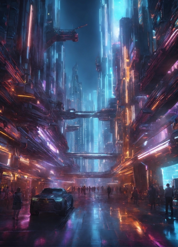 Ai Graphic Designs, Building, Purple, Cityscape, Skyscraper, City