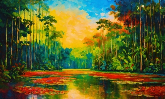 Art Paint, Water, Ecoregion, Plant, Paint, Natural Landscape