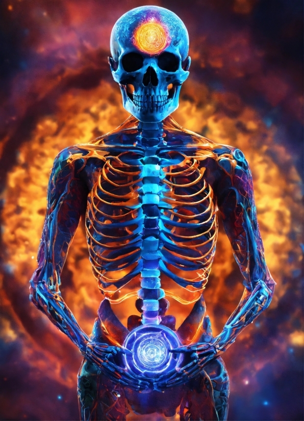 Artificial Video, Light, Blue, Human, Bone, Rib