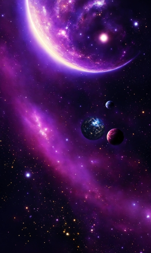 Atmosphere, Light, Nebula, Purple, Galaxy, Atmospheric Phenomenon