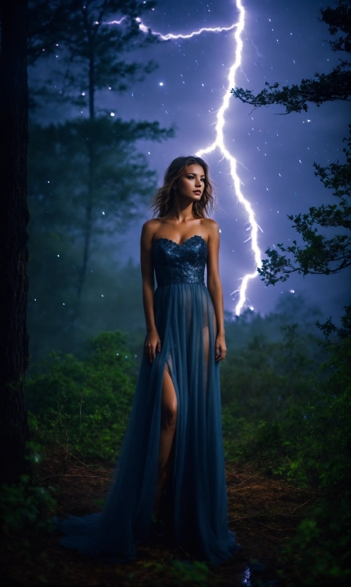 Atmosphere, Lightning, Sky, One-piece Garment, Natural Environment, Flash Photography