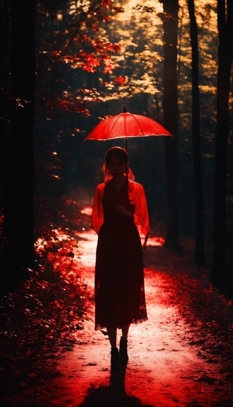 Atmosphere, People In Nature, Light, Black, Umbrella, Flash Photography