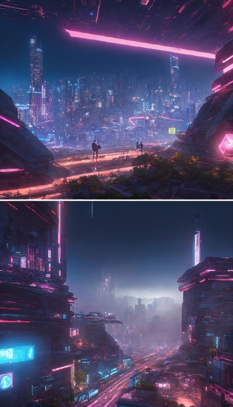 Atmosphere, Skyscraper, World, Building, Light, Purple