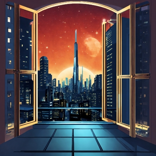 Best Prompt Midjourney, Building, Skyscraper, Sky, World, Tower Block