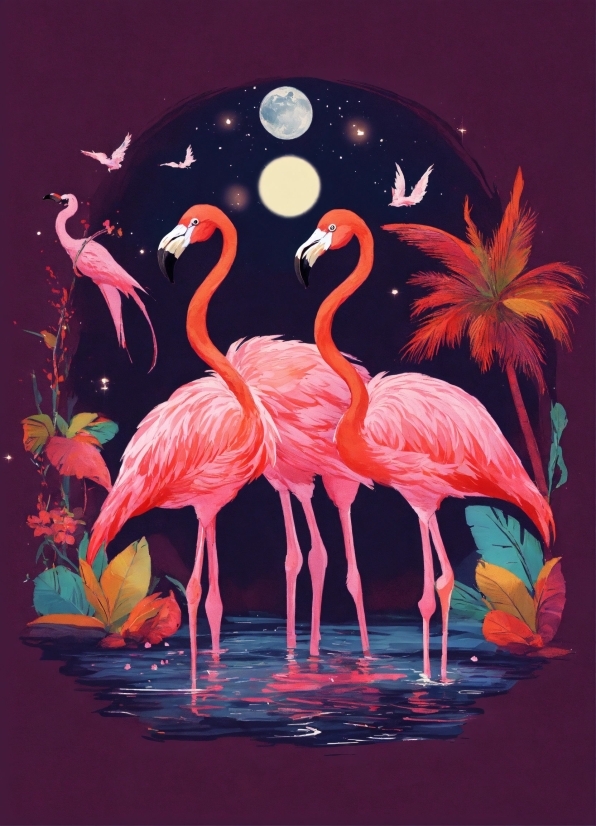 Bird, Greater Flamingo, Flamingo, Water, Neck, Organism