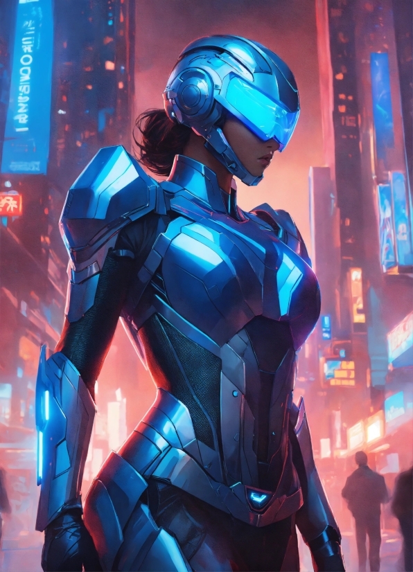 Blue, Electric Blue, Machine, Sleeve, Personal Protective Equipment, Fictional Character