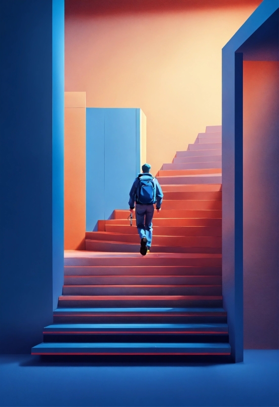 Blue, Sky, Azure, Stairs, Art, Tints And Shades