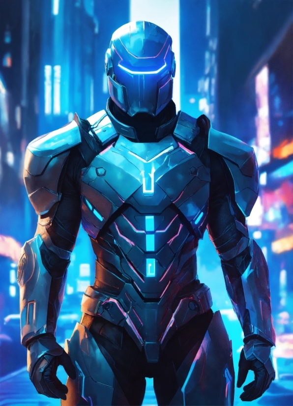 Blue, Sleeve, Electric Blue, Machine, Armour, Fictional Character