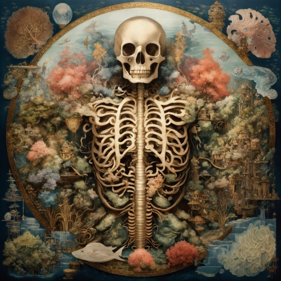 Bone, Temple, Organism, Skull, Art, Skeleton