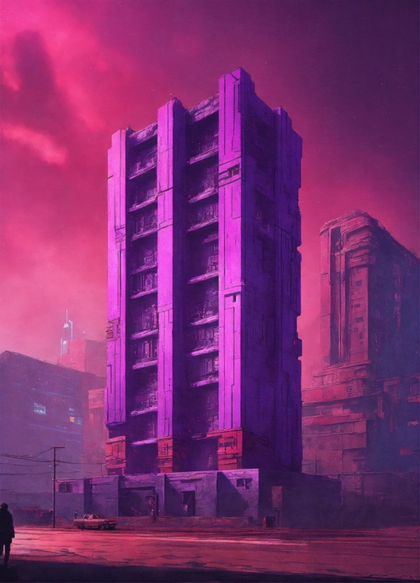 Building, Atmosphere, Purple, Sky, Pink, Tower Block