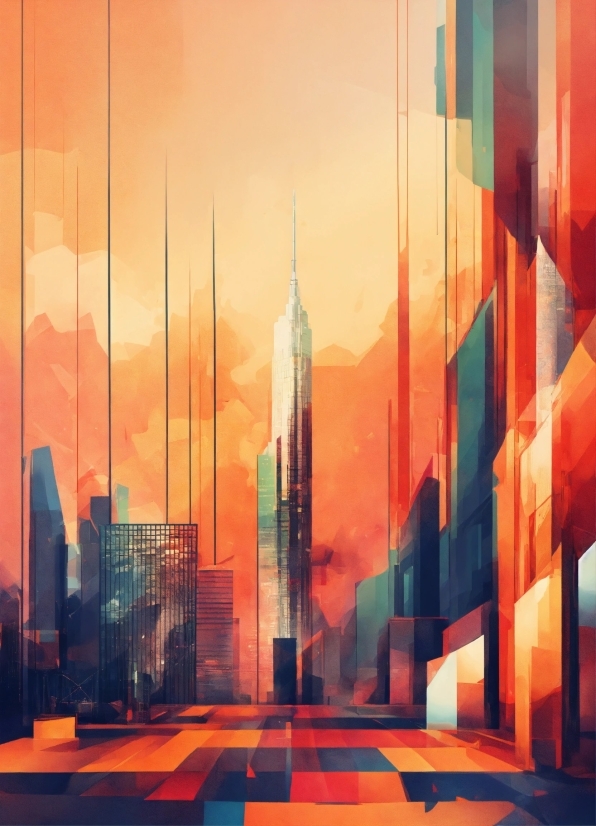 Building, Atmosphere, World, Skyscraper, Paint, Orange