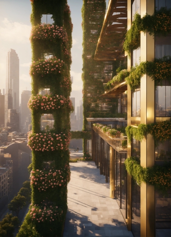 Building, Plant, Sky, Vegetation, Sunlight, Urban Design