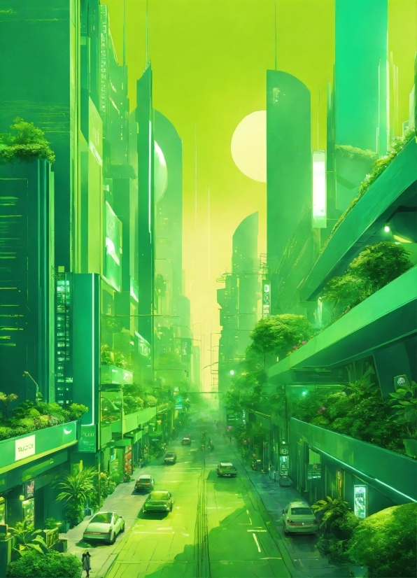 Building, Skyscraper, Green, Car, Plant, Nature