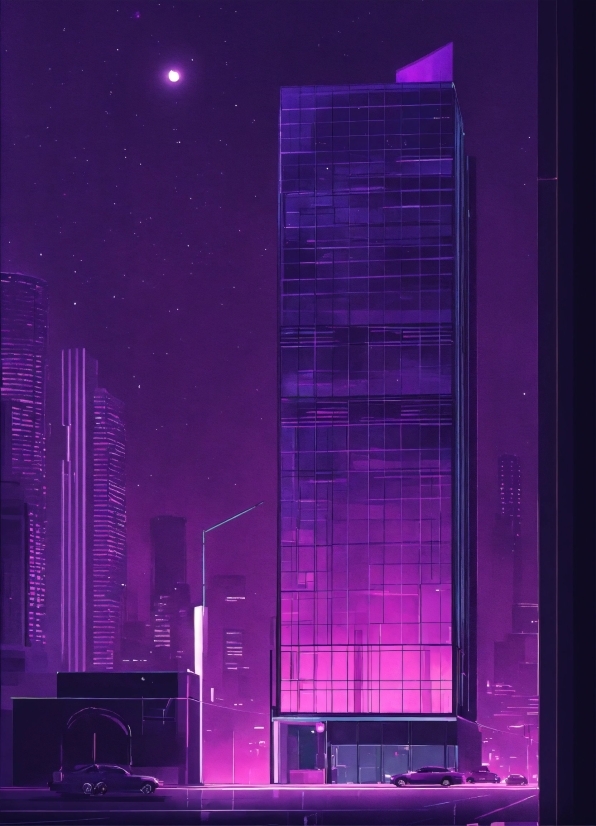 Building, Skyscraper, Sky, Purple, Violet, Tower Block