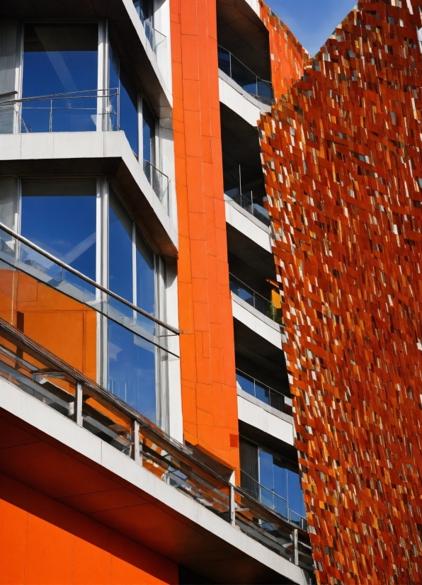 Building, Window, Orange, Sky, Tower Block, Condominium