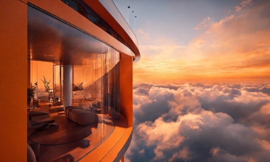 Cloud, Sky, Atmosphere, Building, Window, Orange