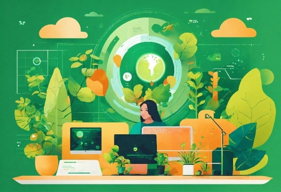 Computer, Personal Computer, Product, Organism, Plant, Table